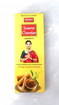 Moksh Agarbatti, SWARNA CHANDAN, Sandalwood Incense Sticks, 60g